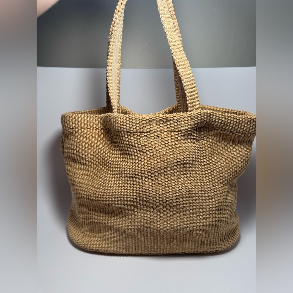 Jimmy Choo Natural Raffia E/W (East West) Tote Nag in Natural/Latte - Picture 2 of 9
